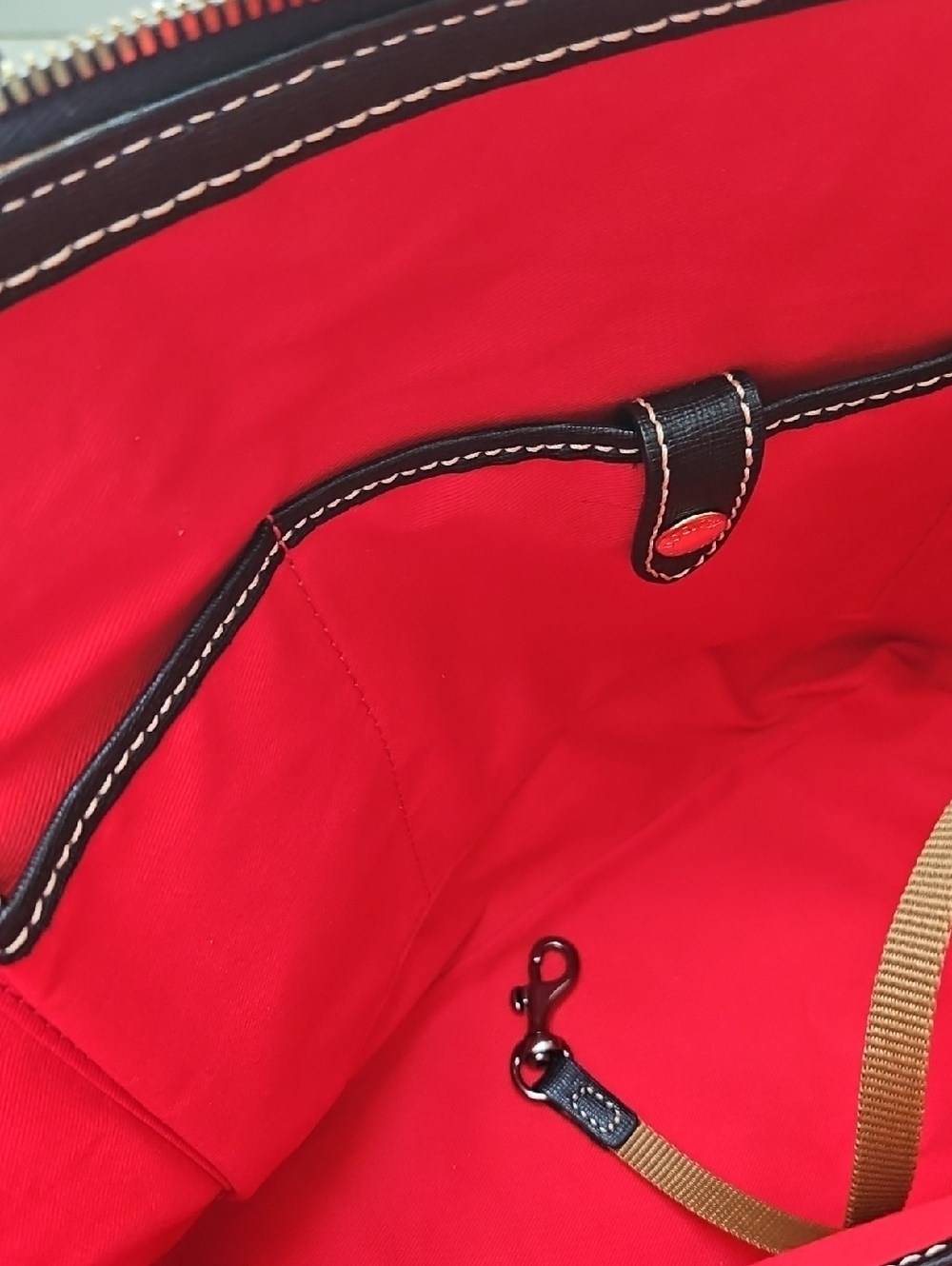 Dooney & Bourke Black Saffiano Leather Domed Zip Satchel - Picture 9 of 16